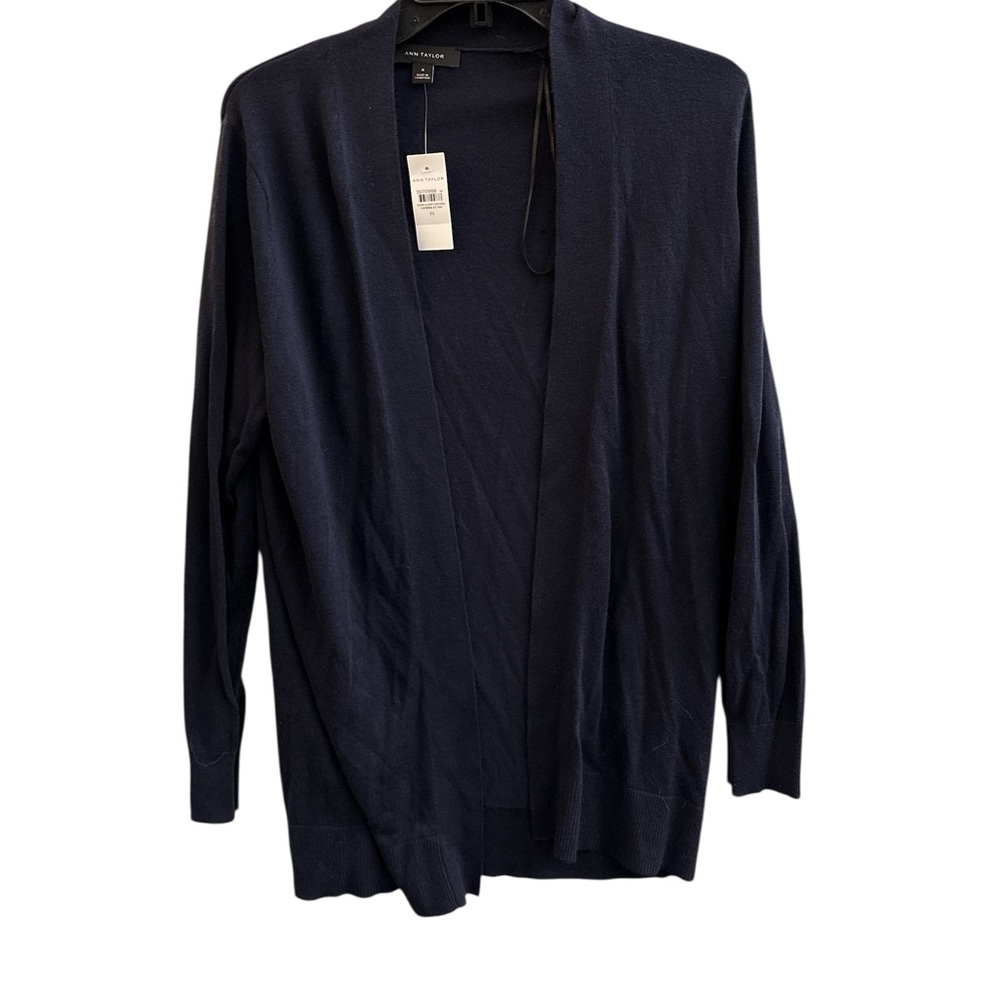 NWT Ann Taylor Navy Open Front Cardigan Size Medium